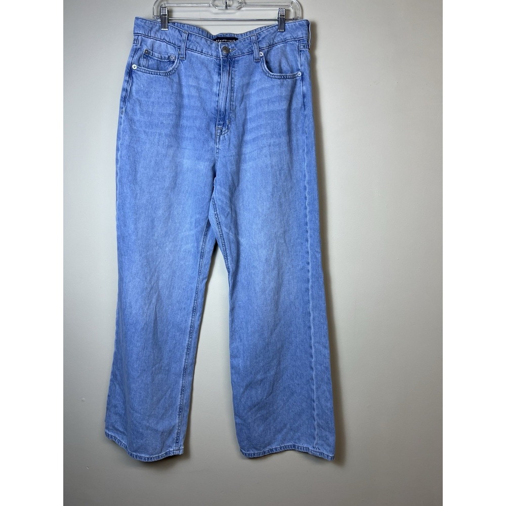 Aeropostale High Rise Wide Leg Jeans Size 14 Medium Wash 31" Inseam